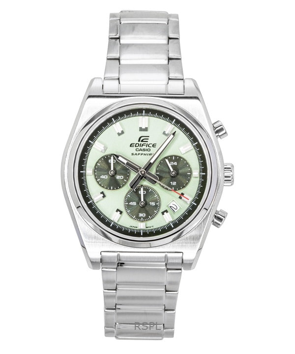 Orologio da uomo Casio Edifice Analog Standard Cronografo in acciaio inossidabile con quadrante verde al quarzo EFB-730D-3AV 100M