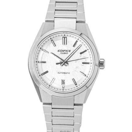 Orologio da uomo Casio Edifice analogico in acciaio inossidabile forgiato al carbonio con quadrante bianco automatico EFK-100D-7A 100M