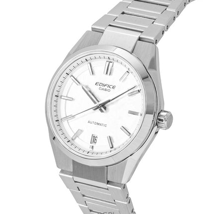 Orologio da uomo Casio Edifice analogico in acciaio inossidabile forgiato al carbonio con quadrante bianco automatico EFK-100D-7A 100M