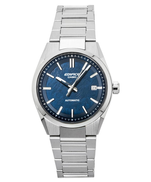 Orologio da uomo Casio Edifice analogico con quadrante blu, movimento automatico in acciaio inossidabile, modello EFK-110D-2A, impermeabile fino a 100 metri.