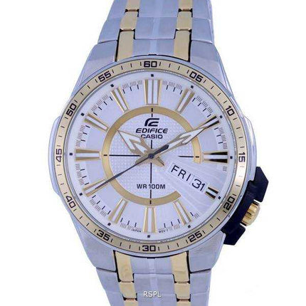 Orologio da uomo Casio Edifice analogico bicolore in acciaio inossidabile al quarzo EFR-106SG-7A9.G EFR106SG-7A9 100M