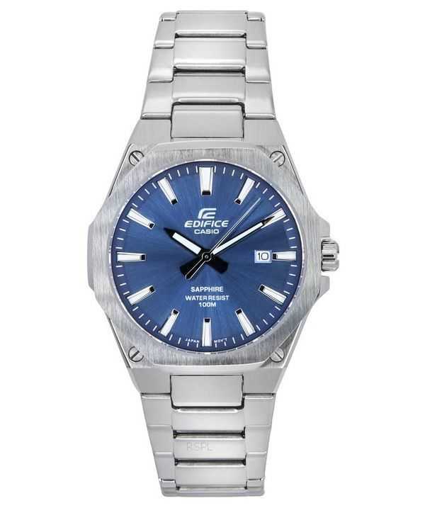 Casio Edifice Sapphire Crystal Analogico Acciaio Inossidabile Quadrante Blu Quarzo EFR-S108D-2A Orologio da Uomo 100M