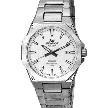 Orologio da uomo Casio Edifice in acciaio inossidabile con quadrante bianco al quarzo EFR-S108D-7A EFRS108D-7 100M