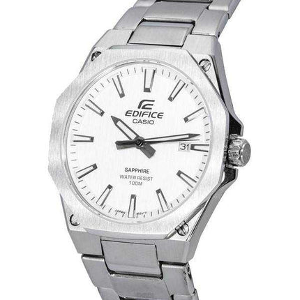 Orologio da uomo Casio Edifice in acciaio inossidabile con quadrante bianco al quarzo EFR-S108D-7A EFRS108D-7 100M