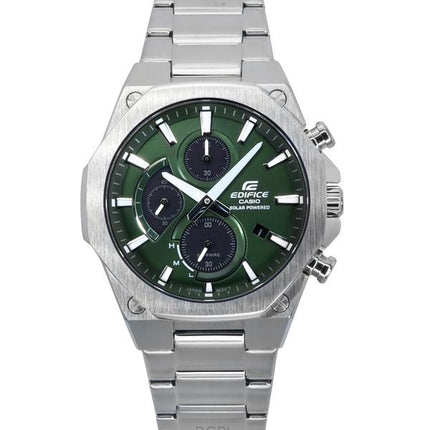 Casio Edifice Slim Line Cronografo analogico in acciaio inossidabile Quadrante verde Solar EFS-S570D-3A 100M Orologio da uomo