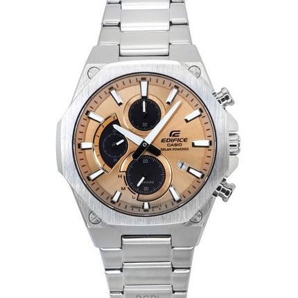 Casio Edifice Slim Line Cronografo analogico in acciaio inossidabile quadrante in rame Solar EFS-S570D-5A 100M Orologio da uomo