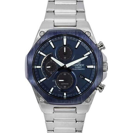 Orologio da uomo Casio Edifice analogico sottile con cronografo in vetro zaffiro quadrante blu solare EFS-S570DB-2A 100M