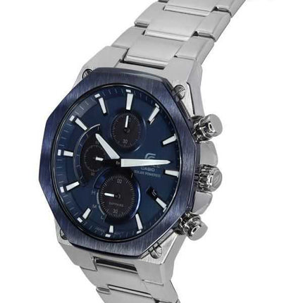 Orologio da uomo Casio Edifice analogico sottile con cronografo in vetro zaffiro quadrante blu solare EFS-S570DB-2A 100M