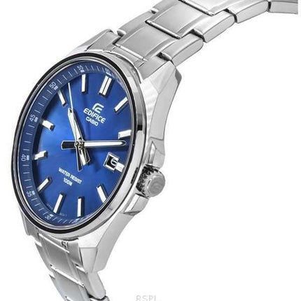 Casio Edifice Analogico Acciaio Inossidabile Quadrante Blu Quarzo EFV-150D-2A 100M Orologio da Uomo