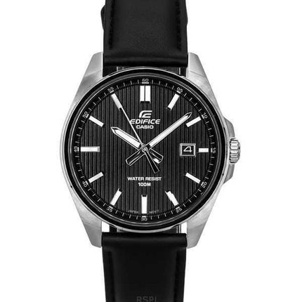 Casio Edifice Analog Tough Leather Strap Black Dial Quartz EFV-150L-1A Orologio da uomo 100M