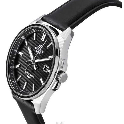 Casio Edifice Analog Tough Leather Strap Black Dial Quartz EFV-150L-1A Orologio da uomo 100M