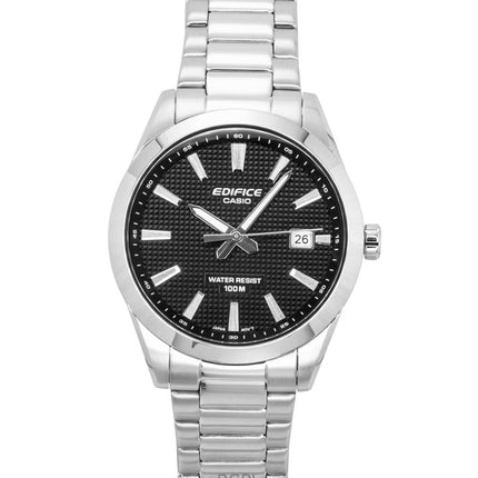 Orologio da uomo Casio Edifice analogico in acciaio inossidabile con quadrante nero al quarzo EFV-160D-1A 100M