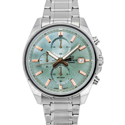 Orologio da uomo Casio Edifice Analog Standard Cronografo Acciaio Inossidabile Quadrante Verde Quarzo EFV-610DE-3A 100M