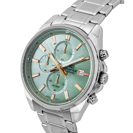 Orologio da uomo Casio Edifice Analog Standard Cronografo Acciaio Inossidabile Quadrante Verde Quarzo EFV-610DE-3A 100M