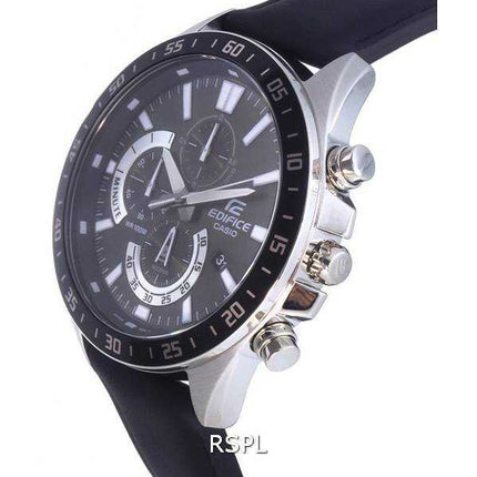 Orologio da uomo Casio Edifice cronografo analogico in pelle al quarzo EFV-620L-1AV EFV620L-1 100M
