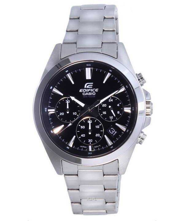 Orologio da uomo Casio Edifice cronografo analogico al quarzo in acciaio inossidabile EFV-630D-1AV EFV630D-1 100M