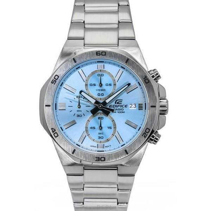 Casio Edifice Standard Cronografo Analogico Acciaio Inossidabile Quadrante Blu Quarzo EFV-640D-2BV 100M Orologio da Uomo