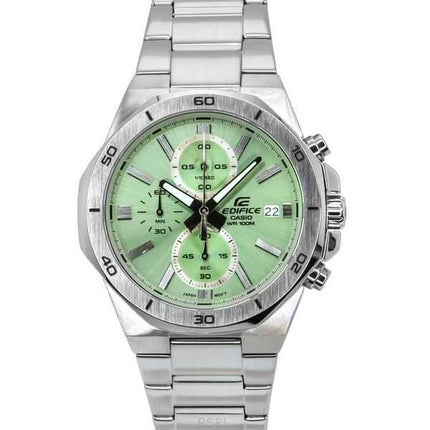 Casio Edifice Standard Cronografo Analogico Acciaio Inossidabile Quadrante Verde Quarzo EFV-640D-3AV 100M Orologio da Uomo