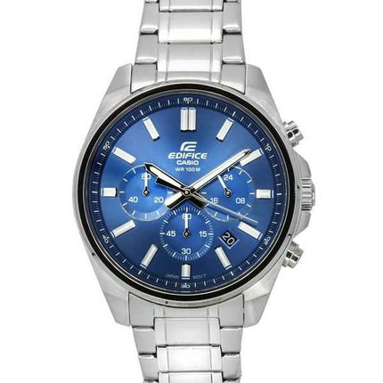 Orologio da uomo Casio Edifice cronografo analogico standard in acciaio inossidabile quadrante blu al quarzo EFV-650D-2A 100M