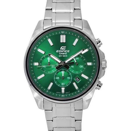 Orologio da uomo Casio Edifice Cronografo analogico standard in acciaio inossidabile quadrante verde al quarzo EFV-650D-3A 100M