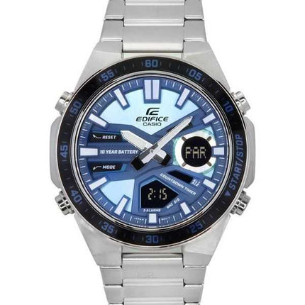 Orologio da uomo Casio Edifice analogico digitale in acciaio inossidabile quadrante blu al quarzo EFV-C110D-2B 100M