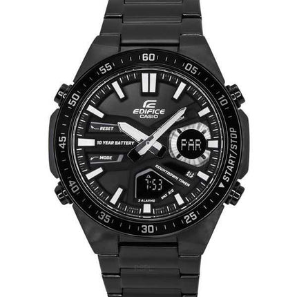 Orologio da uomo Casio Edifice analogico digitale in acciaio inossidabile quadrante nero al quarzo EFV-C110DC-1A 100M