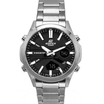 Casio Edifice Analog Digital Acciaio Inox Quadrante Nero Quarzo EFV-C120D-1A 200M Orologio da Uomo