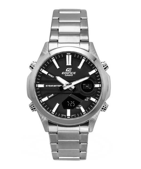 Casio Edifice Analog Digital Acciaio Inox Quadrante Nero Quarzo EFV-C120D-1A 200M Orologio da Uomo