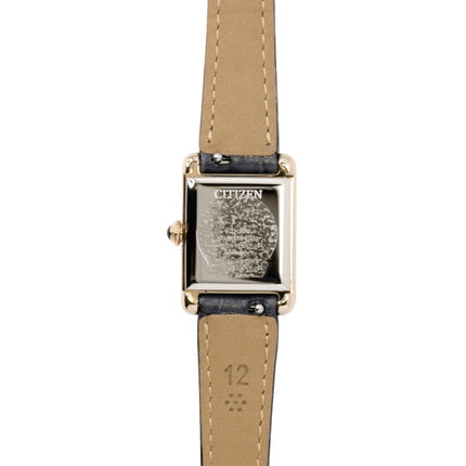 Orologio da donna Citizen analogico con cinturino in pelle, quadrante argentato e tecnologia Eco-Drive EG2799-18W