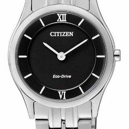 Orologio da donna Citizen con quadrante nero in acciaio inossidabile Eco-Drive EG3210-51E