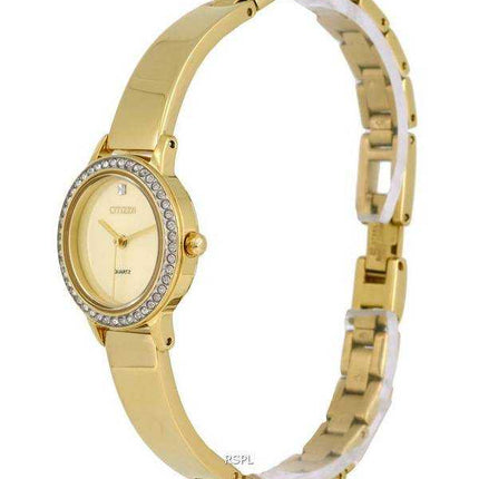Orologio da donna Citizen Crystal accenti in acciaio inossidabile tono oro al quarzo EJ6132-55P.G