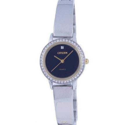 Orologio da donna Citizen Crystal accenti in acciaio inossidabile quadrante nero al quarzo EJ6134-50E.G