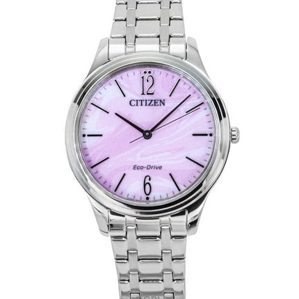 Orologio da donna Citizen Elegance in acciaio inossidabile con quadrante rosa Eco-Drive EM0411-71X