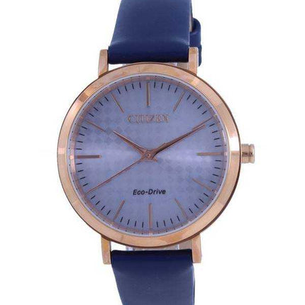 Citizen quadrante argento cinturino in pelle Eco-Drive EM0763-07A 100M orologio da donna