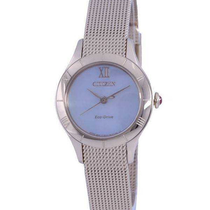 Orologio da donna Citizen con quadrante in madreperla tono oro in acciaio inossidabile Eco-Drive EM0783-85D
