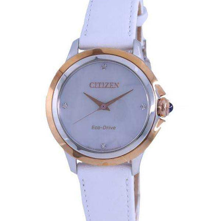 Orologio Citizen Ceci Diamond Accents con cinturino in pelle Eco-Drive EM0796-08Y da donna