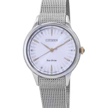 Orologio da uomo Citizen serie L eco-drive in acciaio inossidabile con quadrante argentato EM0814-83A