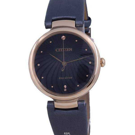 Orologio da donna Citizen quadrante nero tono oro in acciaio inossidabile Eco-Drive EM0853-14H