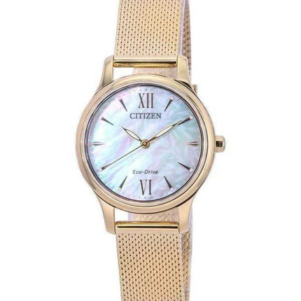 Orologio da donna Citizen Eco-Drive in acciaio inossidabile tono oro rosa madreperla EM0892-80D