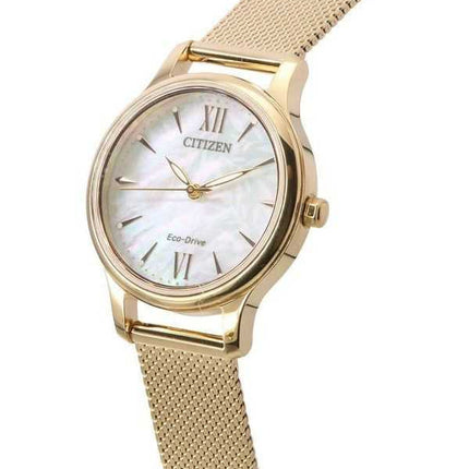 Orologio da donna Citizen Eco-Drive in acciaio inossidabile tono oro rosa madreperla EM0892-80D