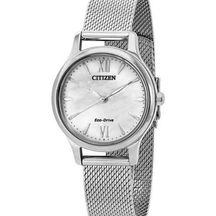 Orologio da donna Citizen Eco-Drive in acciaio inossidabile con quadrante bianco EM0899-81A
