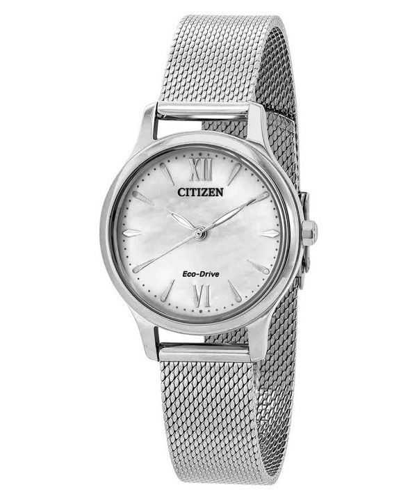 Orologio da donna Citizen Eco-Drive in acciaio inossidabile con quadrante bianco EM0899-81A