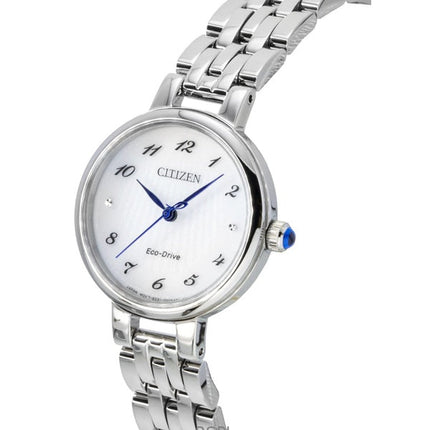 Orologio da donna Citizen L Eco-Drive con quadrante bianco in acciaio inossidabile EM0990-81A