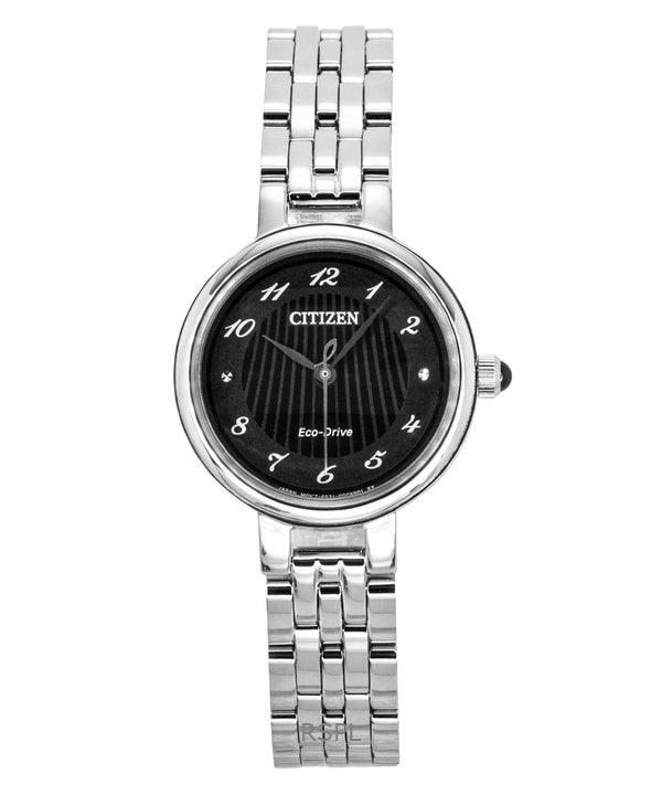 Orologio da donna Citizen L Classic in acciaio inossidabile con quadrante nero Eco-Drive EM0990-81E