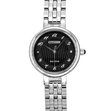 Orologio da donna Citizen L Classic in acciaio inossidabile con quadrante nero Eco-Drive EM0990-81E