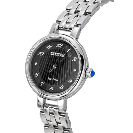 Orologio da donna Citizen L Classic in acciaio inossidabile con quadrante nero Eco-Drive EM0990-81E