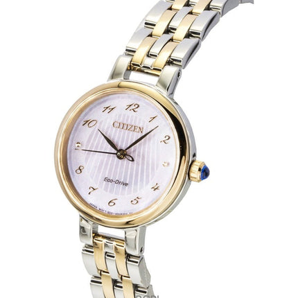 Orologio da donna Citizen L Classic in acciaio inossidabile bicolore con quadrante in madreperla Eco-Drive EM0996-84Y