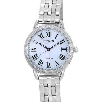 Orologio da donna Citizen Classic Eco-Drive Coin Edge in acciaio inossidabile quadrante argento EM1050-56A