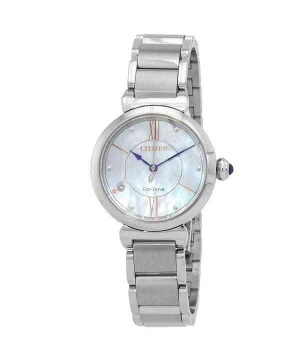 Orologio da donna Citizen serie L con accenti di diamanti e quadrante in madreperla Eco-Drive EM1070-83D