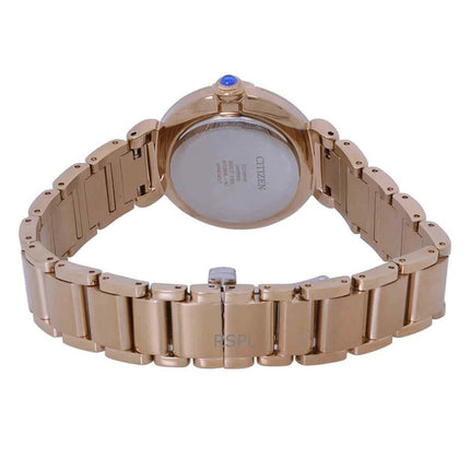 Orologio da donna Citizen serie L con accenti di diamanti in oro rosa, acciaio inossidabile, quadrante in madreperla, eco-drive,